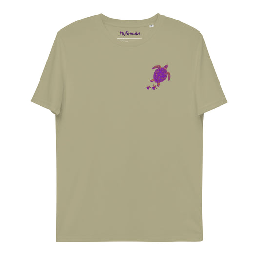 Shell Baby Unisex Organic Cotton T-Shirt (Purple/Orange)