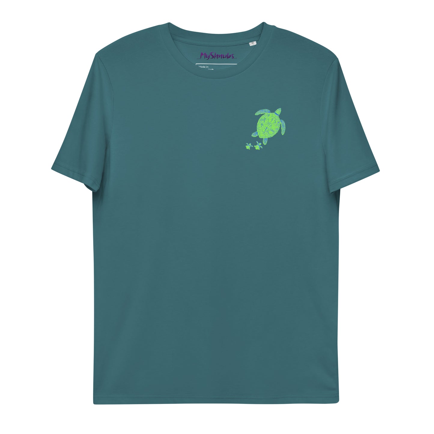 Shell Baby Unisex Organic Cotton T-Shirt (Green/Blue)
