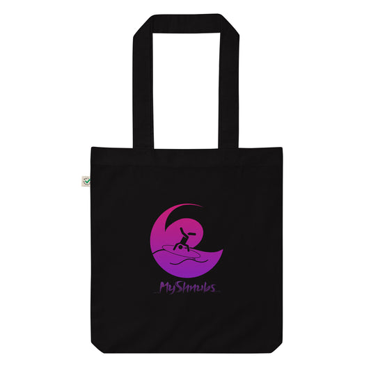 Crescent Curls Organic Shopping/Beach Bag (Purple)